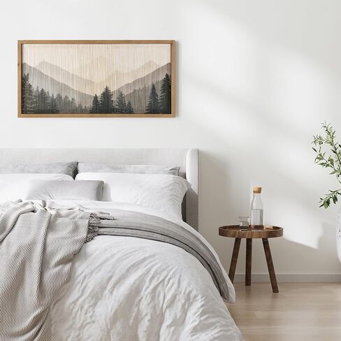 flangairy Desert Wall Art, 2 Pcs Wooden Arizona Western Cactus Landscape, Southwestern Living Dining Room Bedroom Home Decor, Tassel String Artwork in Saudi Arabia