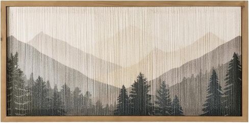 flangairy Desert Wall Art, 2 Pcs Wooden Arizona Western Cactus Landscape, Southwestern Living Dining Room Bedroom Home Decor, Tassel String Artwork in Saudi Arabia