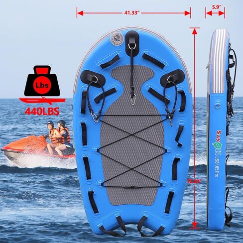 SAYOK كبير قابل للنفخ الإنقاذ زلاجات نفخ Bodyboard المياه العائمة حصيرة نفخ جت سكي زلاجات الإنقاذ المجلس للإنقاذ في حالات الطوارئ المهنية من قبل رجال الإنقاذ، والحرائق والإنقاذ، وركوب الأمواج موجة كبيرة in Kuwait