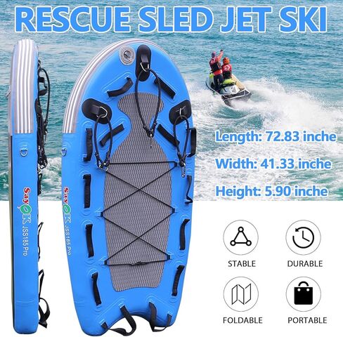 SAYOK كبير قابل للنفخ الإنقاذ زلاجات نفخ Bodyboard المياه العائمة حصيرة نفخ جت سكي زلاجات الإنقاذ المجلس للإنقاذ في حالات الطوارئ المهنية من قبل رجال الإنقاذ، والحرائق والإنقاذ، وركوب الأمواج موجة كبيرة in Kuwait