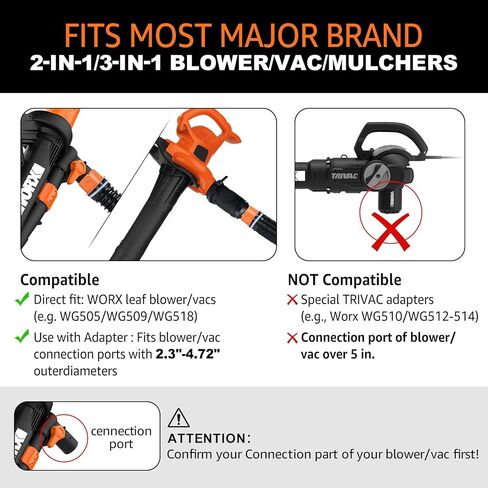 نظام تجميع الأوراق لجميع المكانس/المنافخ الورقية الرئيسية مع محول عالمي، وخرطوم 8 أقدام وغطاء شبكي in Kuwait