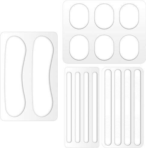 16 Pcs Silicone High Heel Cushion Inserts Pad Slingback Heel Grips Moon Round Threaded Strip Heels Grip Protectors for Women Men Sports Sneakers Gifts 3.94 x 0.98 x 0.1 Inches Transparent in Saudi Arabia