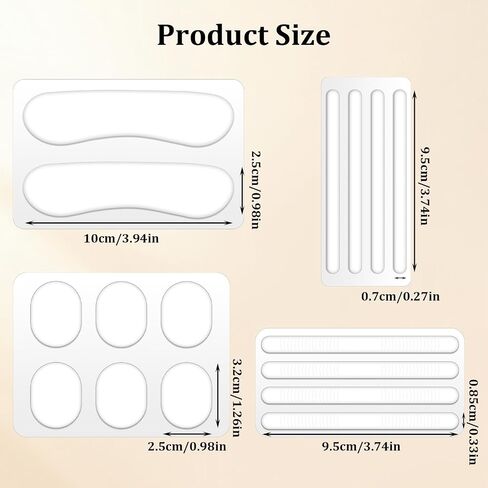 16 Pcs Silicone High Heel Cushion Inserts Pad Slingback Heel Grips Moon Round Threaded Strip Heels Grip Protectors for Women Men Sports Sneakers Gifts 3.94 x 0.98 x 0.1 Inches Transparent in Saudi Arabia
