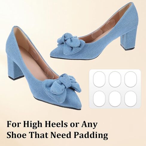 16 Pcs Silicone High Heel Cushion Inserts Pad Slingback Heel Grips Moon Round Threaded Strip Heels Grip Protectors for Women Men Sports Sneakers Gifts 3.94 x 0.98 x 0.1 Inches Transparent in Saudi Arabia