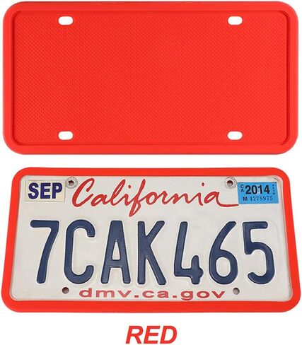 Car License Plate Frame, 2PCS Silicone Rustproof Front Back Tag Guard Bracket Holder, Rattle Proof & Weatherproof Automotive Protection Accessories, Universal for SUV, Truck, RV(Black) in Saudi Arabia