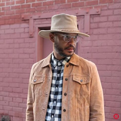 Minnetonka Outback Hat-Flat قبعة رعاة البقر للرجال والنساء المصنوعة من الجلد المتعثر ، والأسلاك الفولاذية المخفية في حافة. in Saudi Arabia