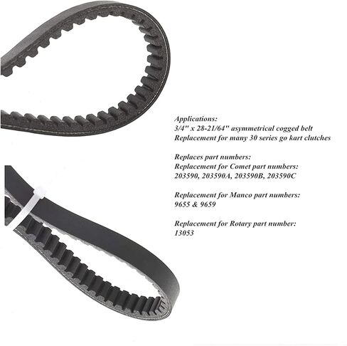 2 - Pack Torque Converter Drive Belt Replacement for 30 Series Go Kart Belt 203590 203590A 203590B 203590C TAV2 Manco Go Kart 9655 9659 in Saudi Arabia