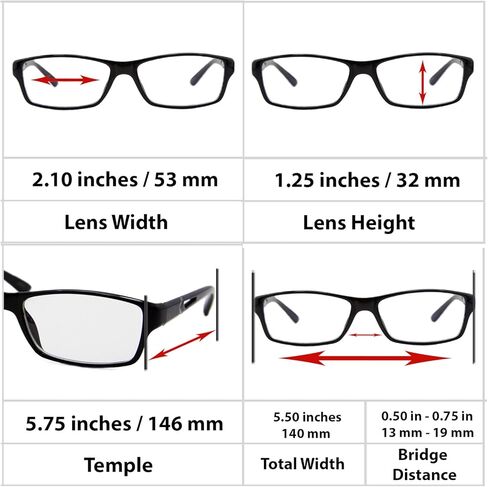 TruVision Readers Blue Light Blocking Reading Glasses 9604HP with Comfort Spring Hinges for Men and Women in Kuwait