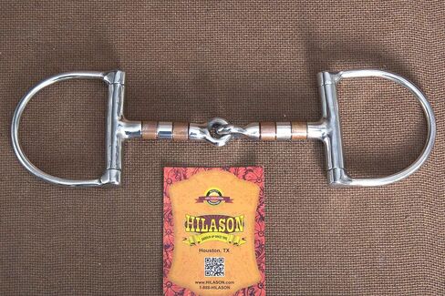 HILASON قطعة حصان على شكل حرف D حلقة منخفضة المنفذ من النحاس مرصعة بالفولاذ المقاوم للصدأ | لقمة الحصان | لقم الحصان الغربية | لقم حصان المشي | لقمة تدريب الحصان | بت الخيول | بت للخيول in Kuwait