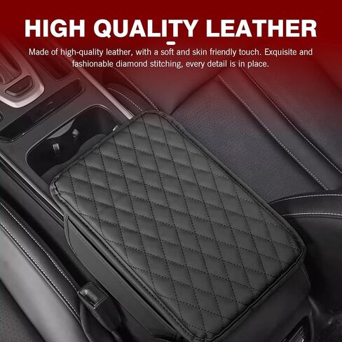 1 PC Car Center Console Cover, Leather Car Armrest Cushion Cover with Side Storage Pockets, Middle Car Interior Accessories, Universal for Trucks, Cars, SUVs (Pink) in Saudi Arabia
