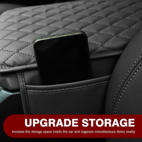 1 PC Car Center Console Cover, Leather Car Armrest Cushion Cover with Side Storage Pockets, Middle Car Interior Accessories, Universal for Trucks, Cars, SUVs (Pink) in Saudi Arabia