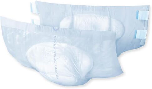 NorthShore MegaMax AirLock Lite Breathable 6-Hour Tab-Style Adult Diapers, Medium, Trial Pack of 4, White, 32-44 inches, Unisex Incontinence Underwear in Saudi Arabia