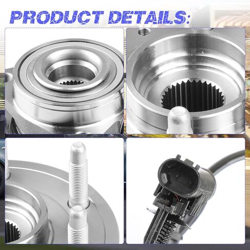 Front Wheel Hub Bearing Assembly with ABS Compatible with Chevy Silverado 1500, Suburban 1500, Avalanche, Tahoe, GMC Sierra 1500, Yukon, Yukon XL 1500, Fit for Cadillac Escalade in Saudi Arabia