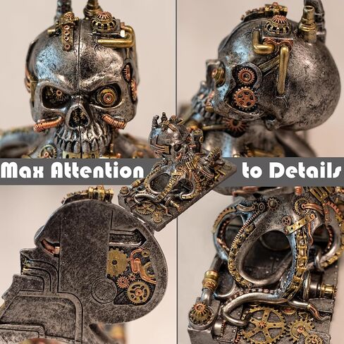 Steampunk Skull Octopus Bookend ، Bookends Fantasy Devinative للكتب الثقيلة ، نهايات الكتب القديمة الفريدة للأرفف ، ديكور الجمجمة. in Kuwait