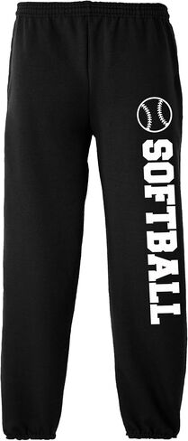 Adult Sweatpants with Softball Text and Graphic in Saudi Arabia