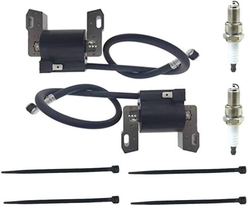2Pcs Ignition Coil with 592846 Fits 2F7TC Spark Plug fit for BS intek v-twin 18HP 22HP 24HP 26HP for Craftsman GT5000 Poulan Pro Lawn Tractor BS 691060 592846 799651 499447 Engines in Saudi Arabia