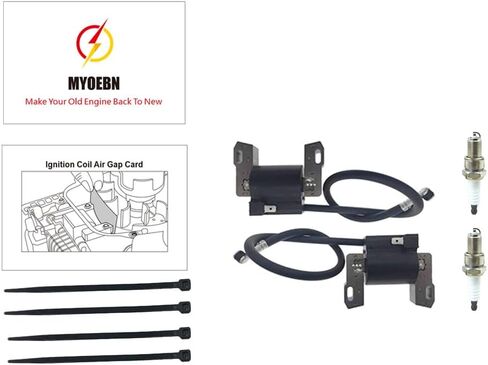 2Pcs Ignition Coil with 592846 Fits 2F7TC Spark Plug fit for BS intek v-twin 18HP 22HP 24HP 26HP for Craftsman GT5000 Poulan Pro Lawn Tractor BS 691060 592846 799651 499447 Engines in Saudi Arabia