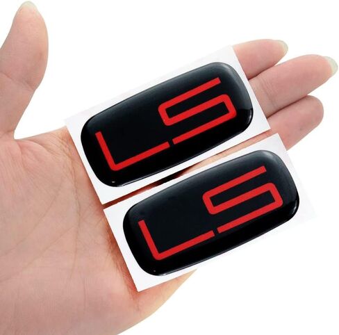 Pair Set LS Cab Emblems 3D Badge Logo Nameplate Sticker Roof Pillar Replacement for LS 15036135 Pickup Truck SUV (Red) in Kuwait