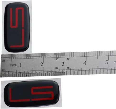 Pair Set LS Cab Emblems 3D Badge Logo Nameplate Sticker Roof Pillar Replacement for LS 15036135 Pickup Truck SUV (Red) in Kuwait
