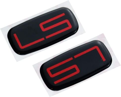Pair Set LS Cab Emblems 3D Badge Logo Nameplate Sticker Roof Pillar Replacement for LS 15036135 Pickup Truck SUV (Red) in Kuwait