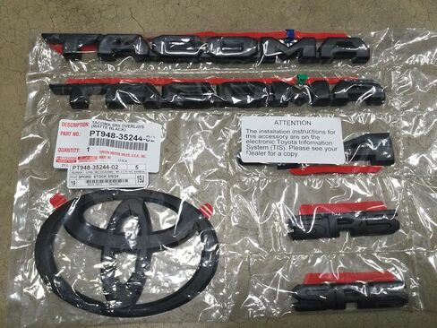 Genuine Toyota 2024 + Tacoma SR5 Matte Black Emblem Proplay Set PT948-35244-02 in Saudi Arabia