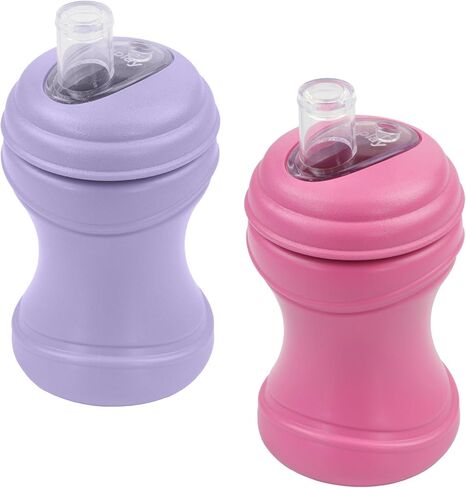 Re-Play 8oz Pack of 2 Transition Sippy Cups for Baby Toddler, Medical Grade Silicone Soft Spout & Travel Lid, Easy to Hold Hourglass Shape, Made in USA from Recycled Milk Jugs - Princess in Saudi Arabia