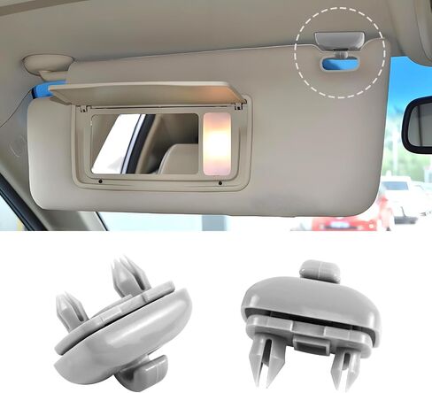 2PCS Inner Sun Visor Clips, 8U0857562A 8E0857562 Car Visor Holder Hook, Upgraded Plastic Interior Visor Hook Clip Replacement Compatible with A1 A3 A4 A5 Q3 Q5 S3 S4 S5 TT (Gray) in Saudi Arabia