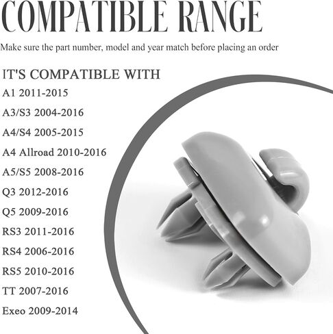 2PCS Inner Sun Visor Clips, 8U0857562A 8E0857562 Car Visor Holder Hook, Upgraded Plastic Interior Visor Hook Clip Replacement Compatible with A1 A3 A4 A5 Q3 Q5 S3 S4 S5 TT (Gray) in Saudi Arabia