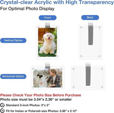 FUNOJOY Acrylic Magnetic Photo Visor Clips For Cars, Car Picture Frame Visor Clip, Drive Safe I Love You Picture Frame, Car Visor Clip For Pictures, Magnetic Acrylic Frames Gift for Dads Daughter Son in Saudi Arabia