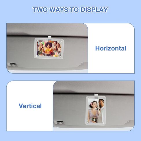 FUNOJOY Acrylic Magnetic Photo Visor Clips For Cars, Car Picture Frame Visor Clip, Drive Safe I Love You Picture Frame, Car Visor Clip For Pictures, Magnetic Acrylic Frames Gift for Dads Daughter Son in Saudi Arabia
