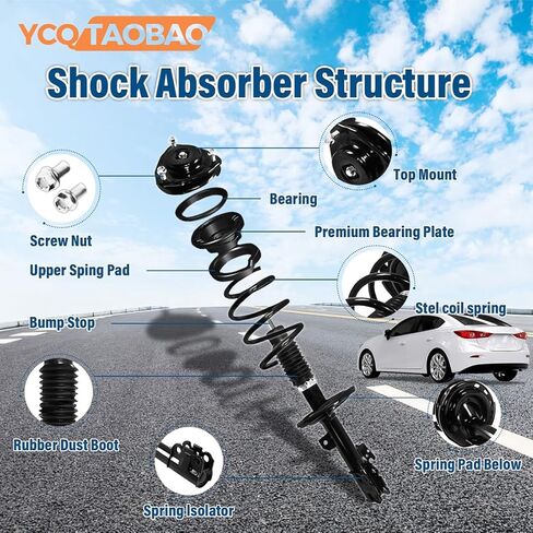 Front Struts Cartridge 2PC Compatible with Porsche 924 1977 1978 1979 1980 1981 1982 1987 1988 Compatible with Porsche 944 1983 1984 1985 1986 1987 1988 in Saudi Arabia