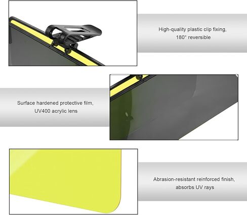Sun Visor Extender للسيارة ، 2 في 1 في -1 ، مانع مضاد لـ UV لتمديد UVOR لليوم والليل ، مقطع على Sunvisor Extension Anti-Glare HD Hindsield Flockers لقيادة آمنة in Saudi Arabia