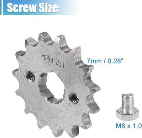 X AUTOHAUX 1 Set 428 Style 15 Teeth 20mm ID Motorcycle Front Engine Sprocket Fit for 50cc 70cc 110cc 125cc Motorcycle Dirt Pit Bike Mini Bike ATV in Saudi Arabia