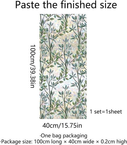 Runtoo Window Privacy Film Rainbow Flower Window Clings 3D Decorative Window Vinyl Stained Glass Floral Window Decals Static Cling Window Sticker Non-Adhesive, 15.75 x 40 inches in Saudi Arabia