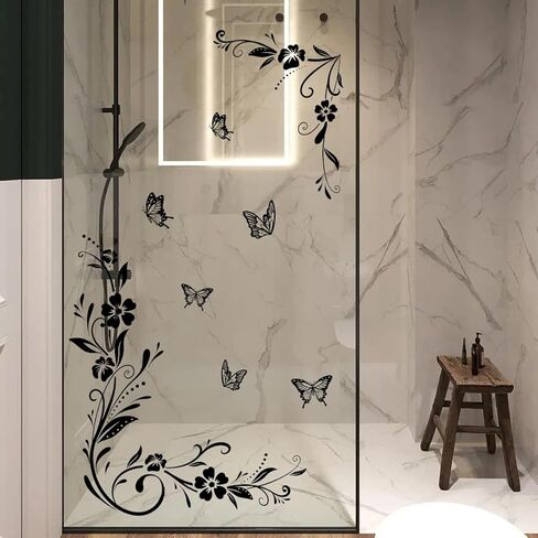 Runtoo Window Privacy Film Rainbow Flower Window Clings 3D Decorative Window Vinyl Stained Glass Floral Window Decals Static Cling Window Sticker Non-Adhesive, 15.75 x 40 inches in Saudi Arabia
