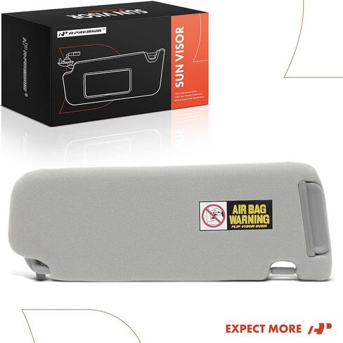 A -Premium Driver & Cassenger Sun Visor متوافق مع Hyundai Sonata 2005 2006 2007 2008 - مع Vanity Light ، مع مرآة الغرور ، مع فتحة سقف ، مع امتداد Sniding Sun Visor ، رمادي in Saudi Arabia
