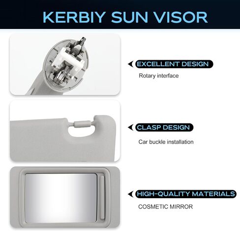 Gray Left Driver Side Sun Visor Fit for Toyota RAV4 2006 2007 2008 2008 2010 2012 2012 2013 مع Sunroof and Light يحل محل#74320-42500-B0 ، 74320-42500-B3 ، 74320-42501-B3 in Saudi Arabia