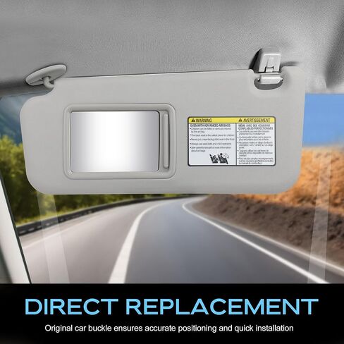 Gray Left Driver Side Sun Visor Fit for Toyota RAV4 2006 2007 2008 2008 2010 2012 2012 2013 مع Sunroof and Light يحل محل#74320-42500-B0 ، 74320-42500-B3 ، 74320-42501-B3 in Saudi Arabia