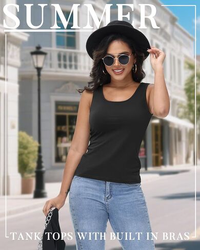 قمة دبابة Neer 3 Pack Women مع صدرية مملوءة بربرة رقبة تجريب اليوغا كاميسول رف الجرف على نطاق واسع (أسود ، أبيض ، أزرق ضباب ، صغير) in Saudi Arabia