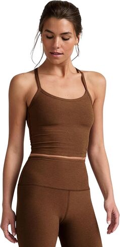 Beyond Yoga Women's Spacedye Slim Racerback Cropped Tank Bold Mocha Heather X-Large in Saudi Arabia