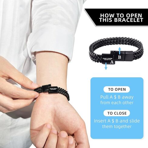 Stainless Steel Bracelet for Men - Stainless Steel With Sturdy Clasp Franco Chain Mens Bracelet in Saudi Arabia