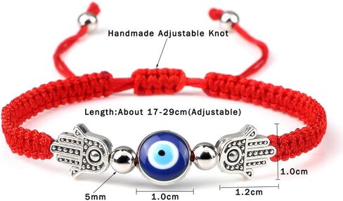 Hamsa Evil Eye Eye Red String Bracelet للرجال للنساء الرجال مصنوعة يدويًا حبلًا محظوظًا سوار حماية in Saudi Arabia