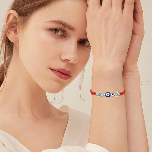 Hamsa Evil Eye Eye Red String Bracelet للرجال للنساء الرجال مصنوعة يدويًا حبلًا محظوظًا سوار حماية in Saudi Arabia