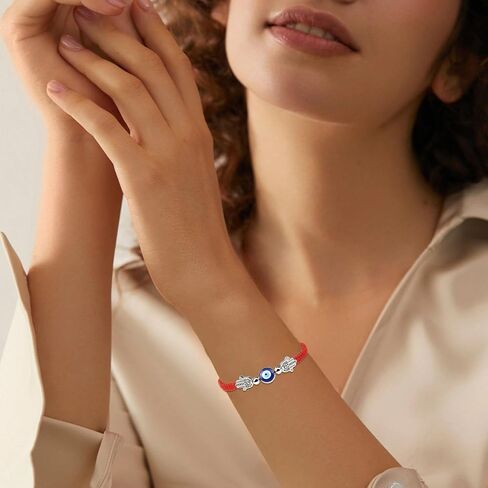 Hamsa Evil Eye Eye Red String Bracelet للرجال للنساء الرجال مصنوعة يدويًا حبلًا محظوظًا سوار حماية in Saudi Arabia