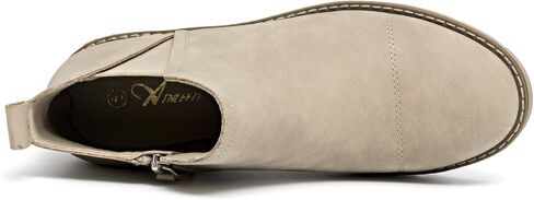 Athlefit Women's Wedge Chelsea Boots Platform Lug Sole Elastic Short Ankle Booties with Side Zipper in Saudi Arabia