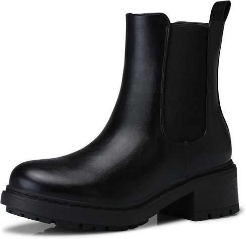 Women's Chelsea Boots Ankle: Slip on Chunky Heel Platform Booties | Side Zipper, Lug Sole Fashion Ankle Boots for Fall 2026, Casual Comfortable Chelsea Boots Shoes Size 6-11 in Saudi Arabia