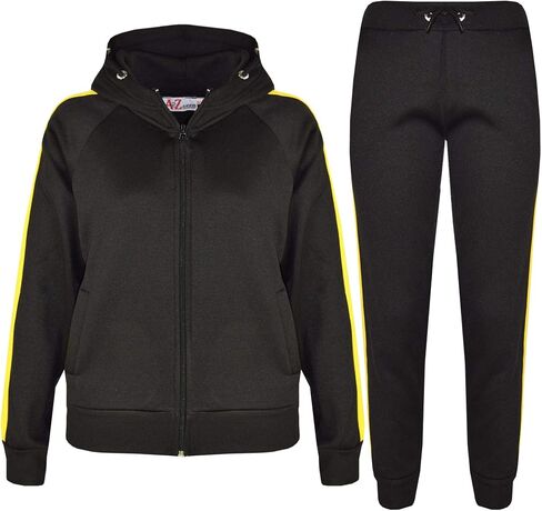 Kids Girls Boys Jogging Suit Black Fleece Tracksuit Hooded Hoodie Bottom Joggers in Kuwait