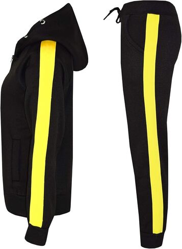 Kids Girls Boys Jogging Suit Black Fleece Tracksuit Hooded Hoodie Bottom Joggers in Kuwait