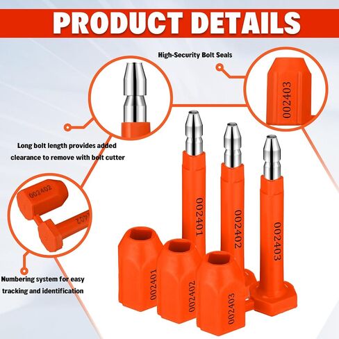 120 Pcs Bolt Seal Shipping Seal with Print Progressive Numbering Disposable Truck Seals Container Seals for Trucks, Trailers, Cargo Containers, Yellow in Saudi Arabia