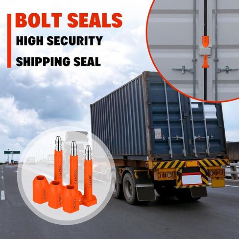 120 Pcs Bolt Seal Shipping Seal with Print Progressive Numbering Disposable Truck Seals Container Seals for Trucks, Trailers, Cargo Containers, Yellow in Saudi Arabia